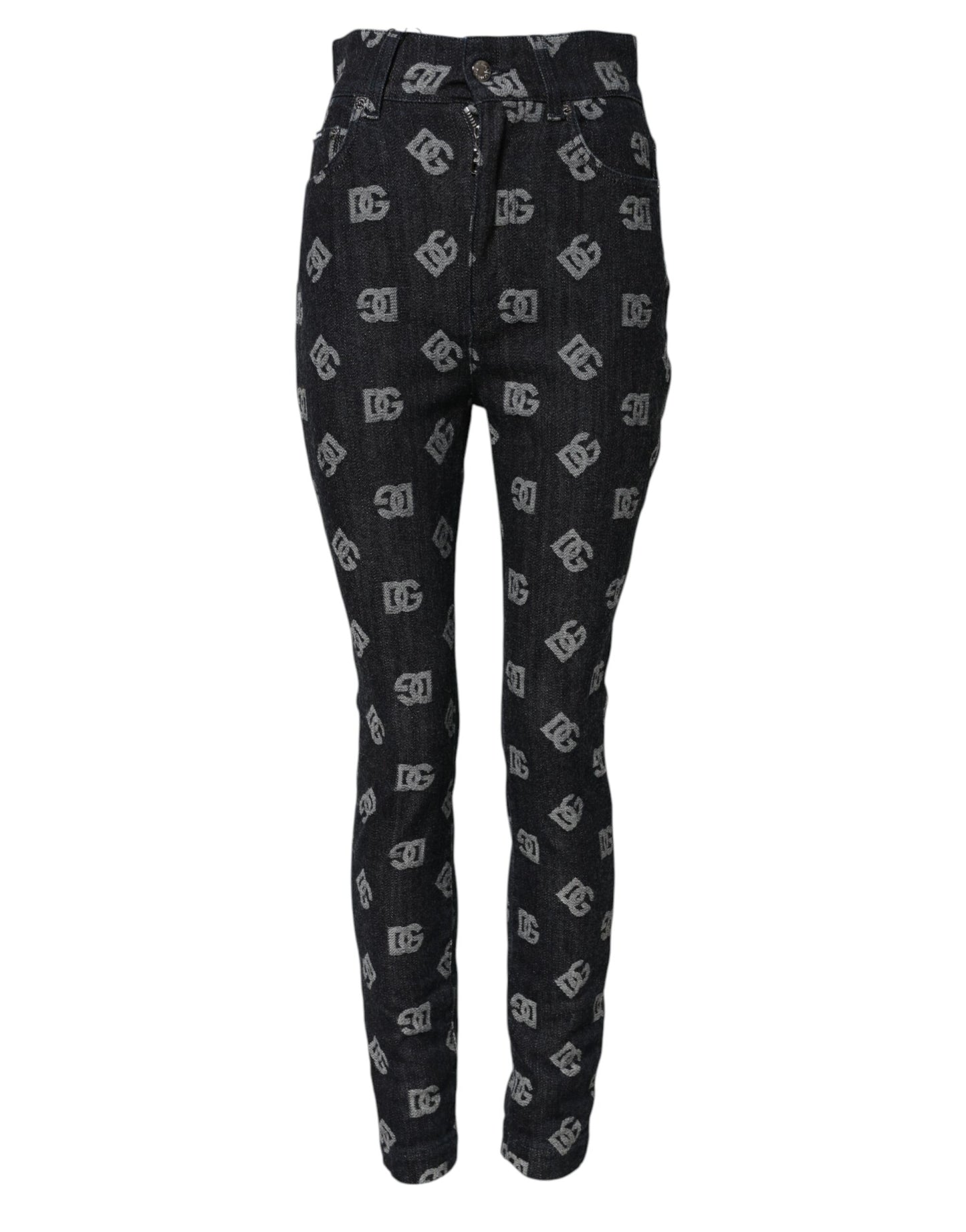 Jean skinny taille haute noir Dolce &amp; Gabbana avec logo DG