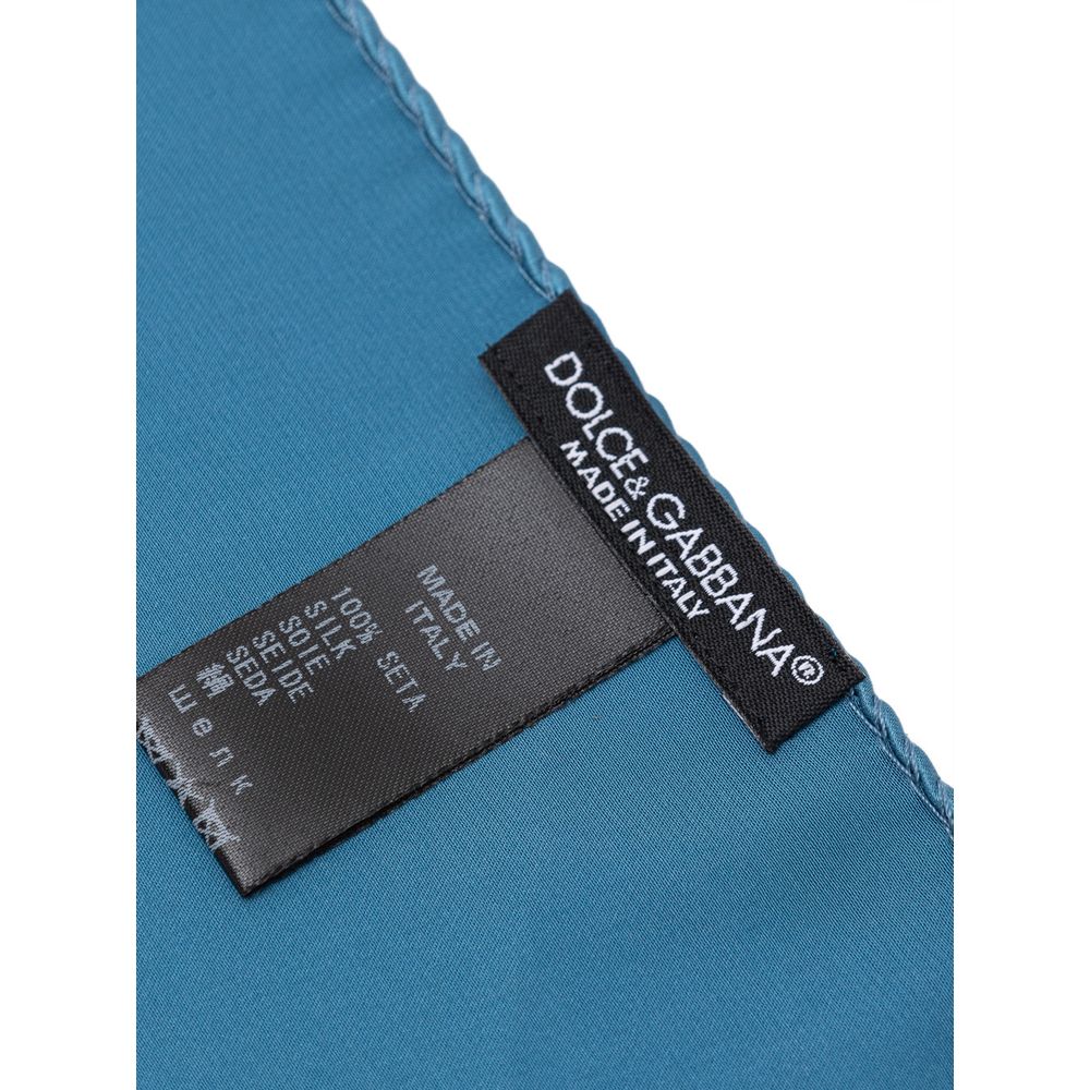 Dolce & Gabbana Light Blue Silk Pocket Square