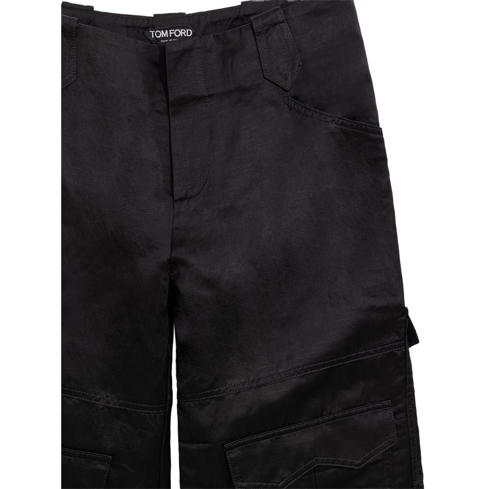 Pantalon cargo en viscose noir Tom Ford