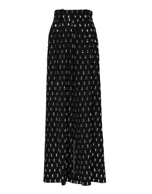 Pantalon large noir orné de cristaux Dolce &amp; Gabbana