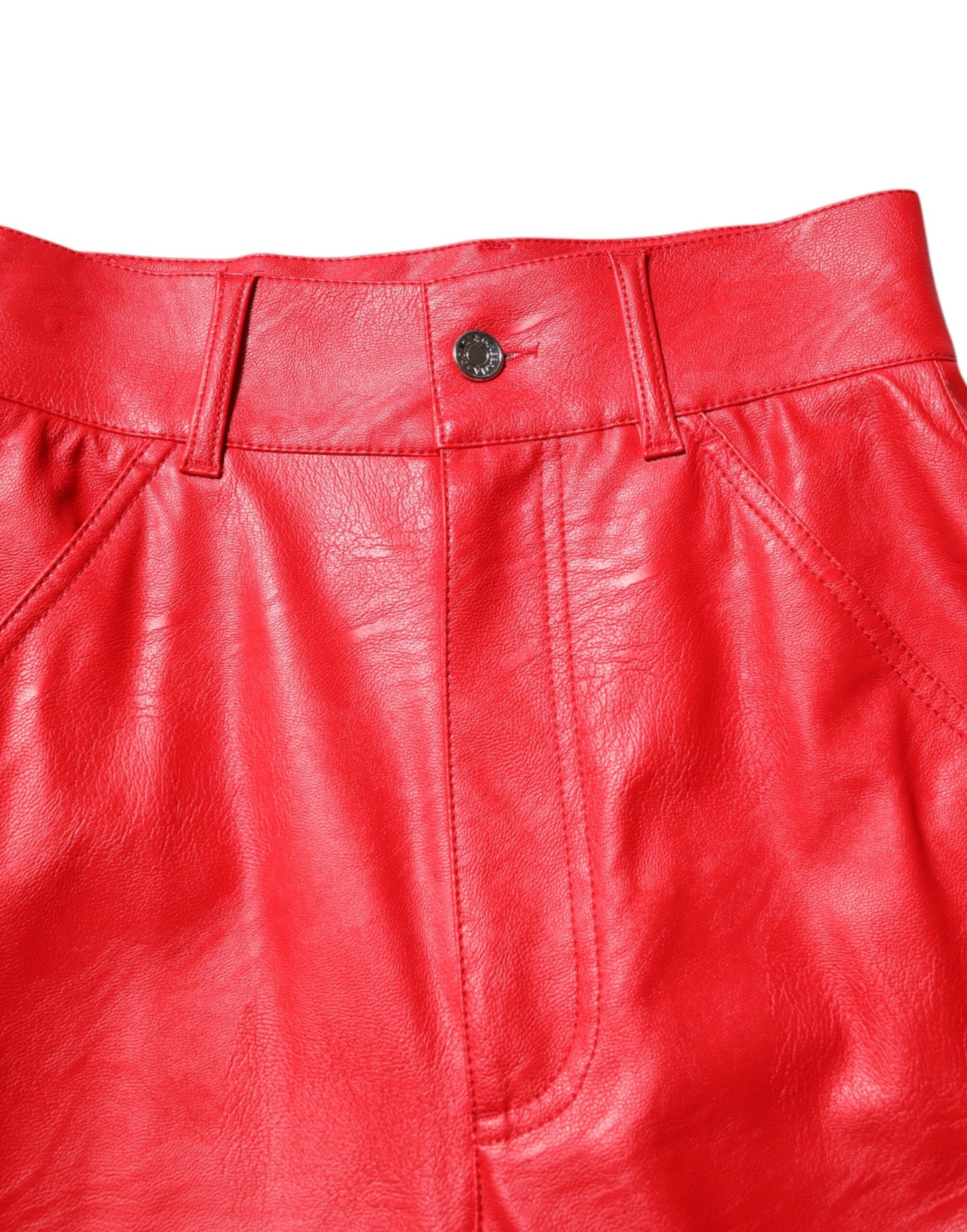 Dolce &amp; Gabbana – Hoch taillierte, konisch zulaufende Hose aus roter Viskose