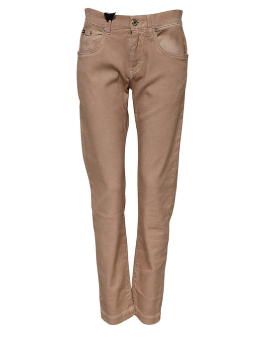 Pantalon boyfriend en denim marron Dolce &amp; Gabbana 