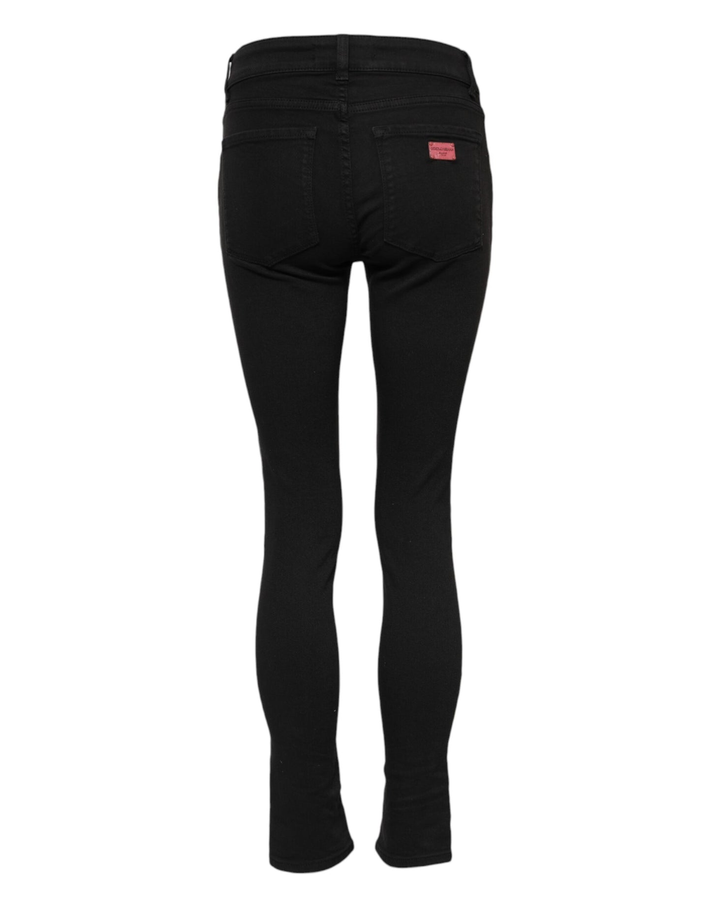 Jean skinny taille moyenne en coton noir Dolce &amp; Gabbana 
