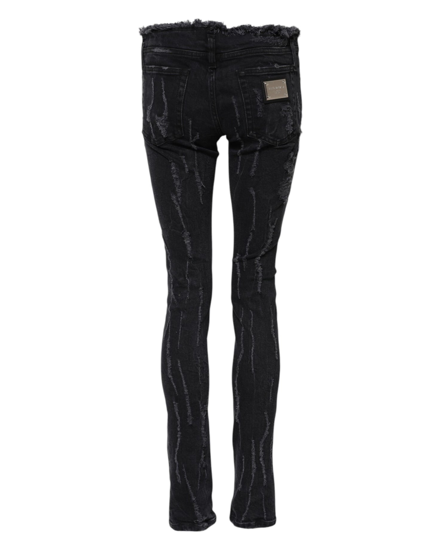 Jean skinny en coton noir déchiré Dolce &amp; Gabbana 
