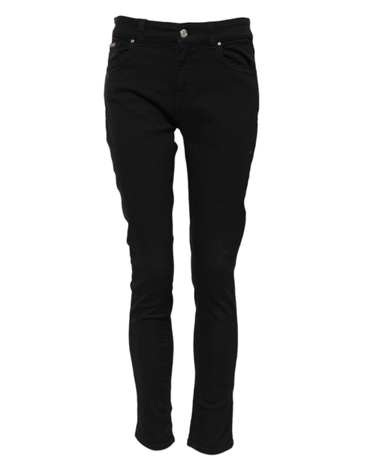 Jean skinny taille moyenne en coton noir Dolce &amp; Gabbana 