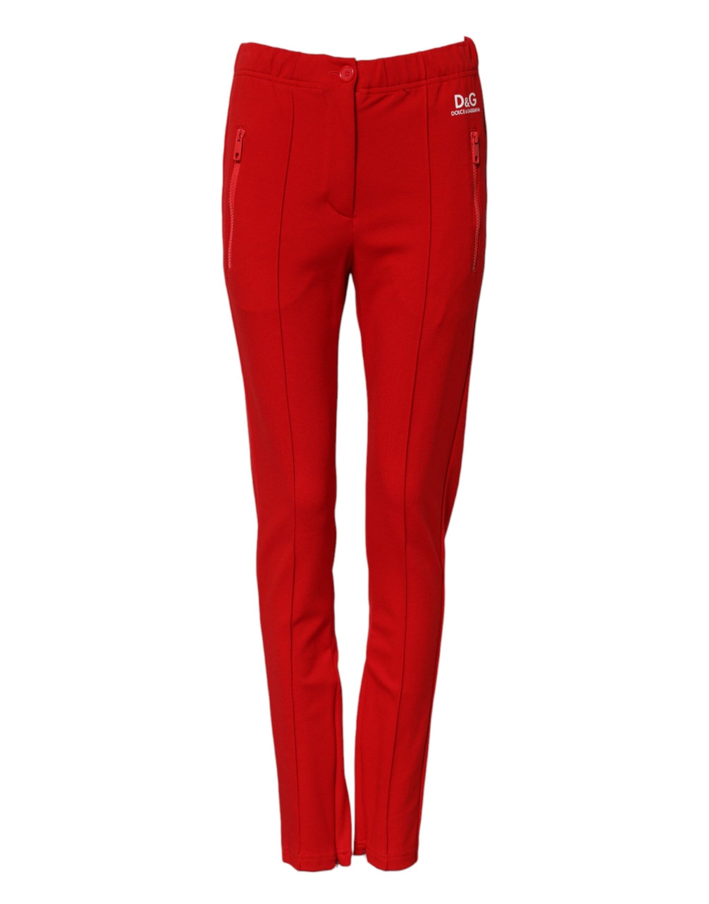 Pantalon slim taille moyenne rouge Dolce &amp; Gabbana