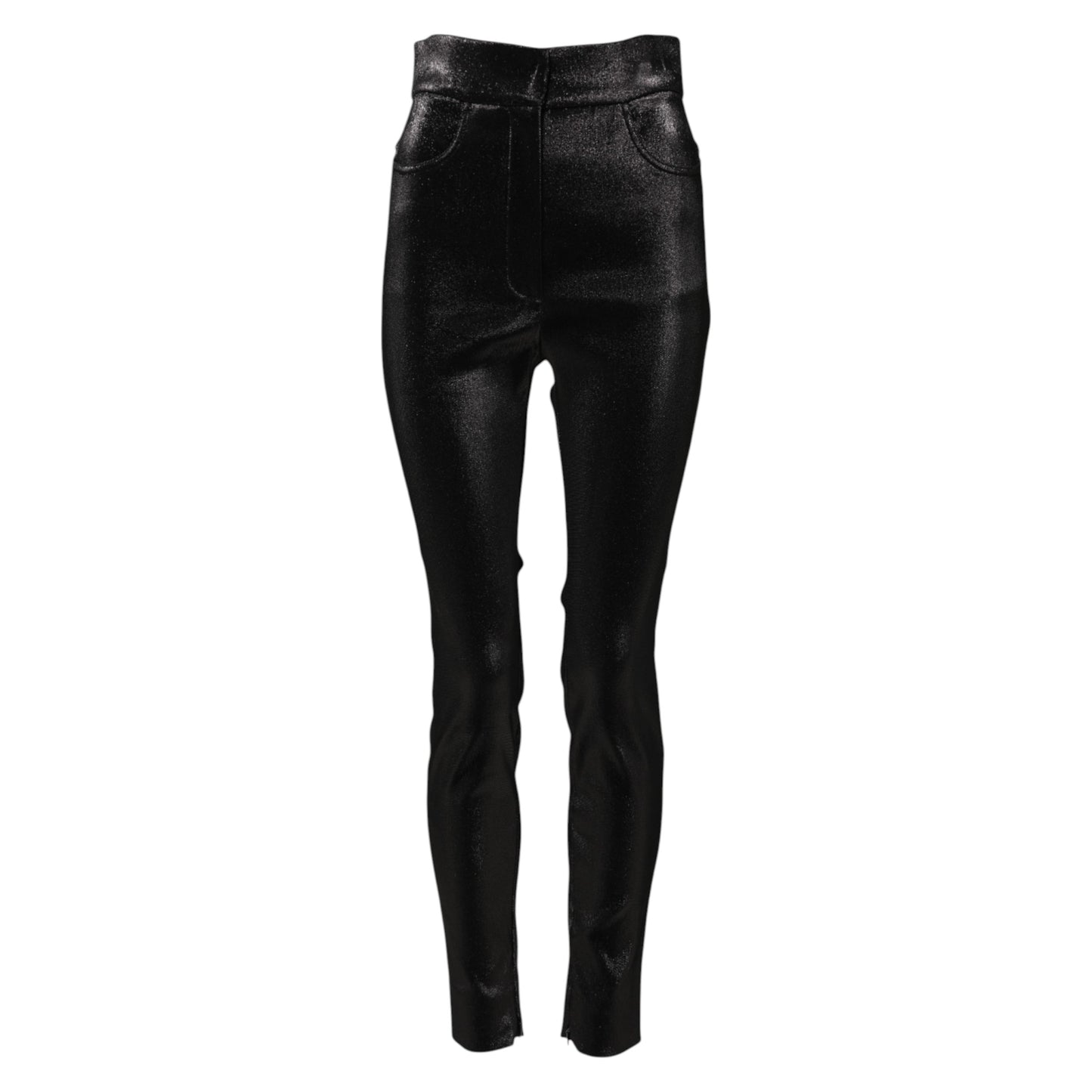 Pantalon skinny en coton stretch noir Dolce &amp; Gabbana en fil de lurex 