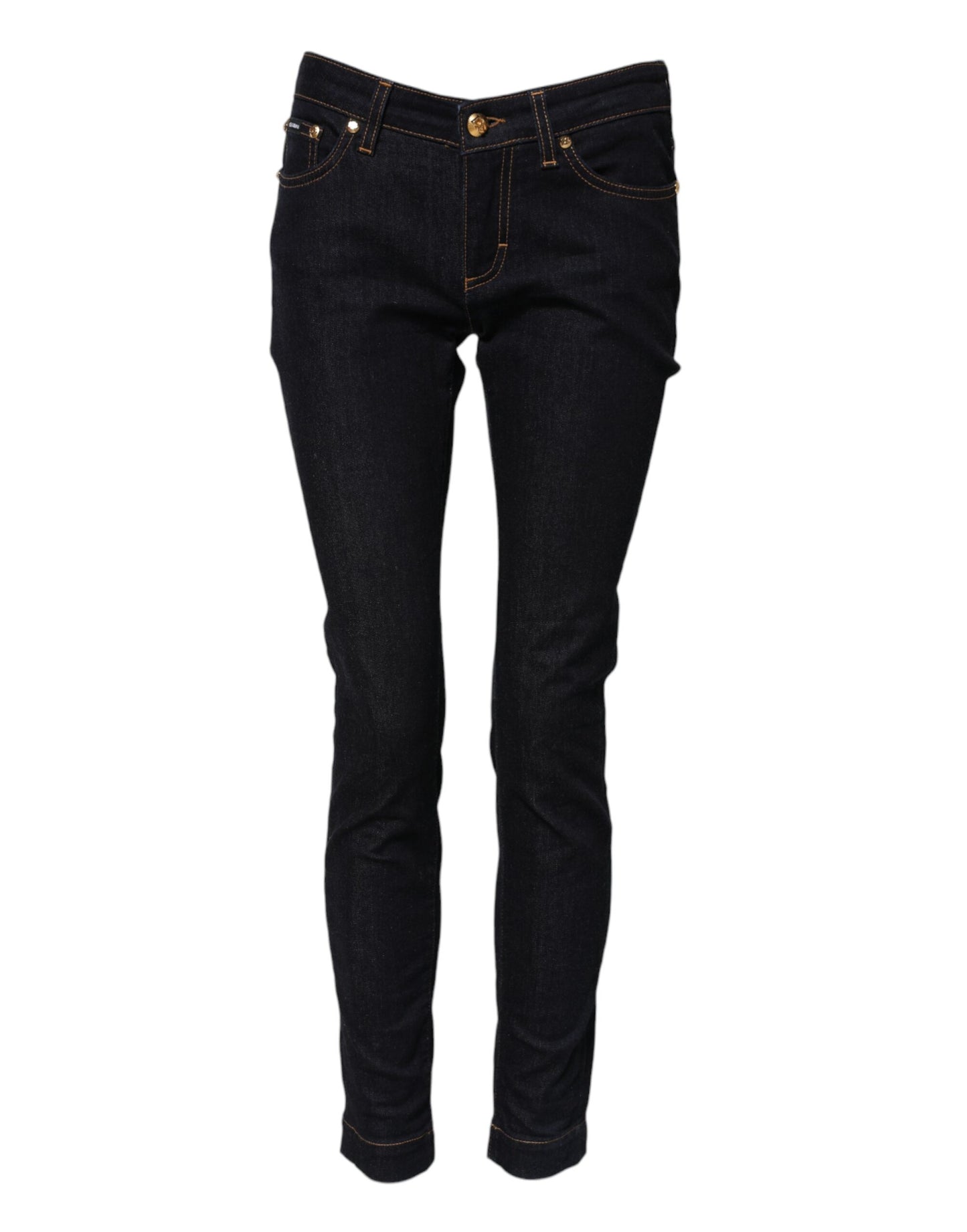 Jean skinny taille basse en coton bleu Dolce &amp; Gabbana PRETTY 
