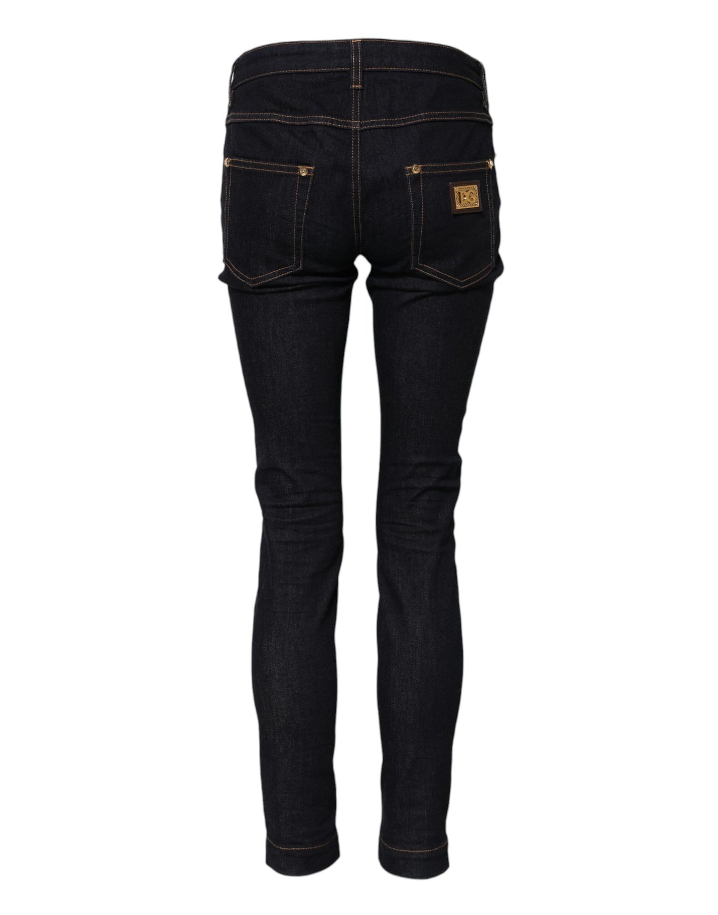 Jean skinny taille basse en coton bleu Dolce &amp; Gabbana PRETTY 
