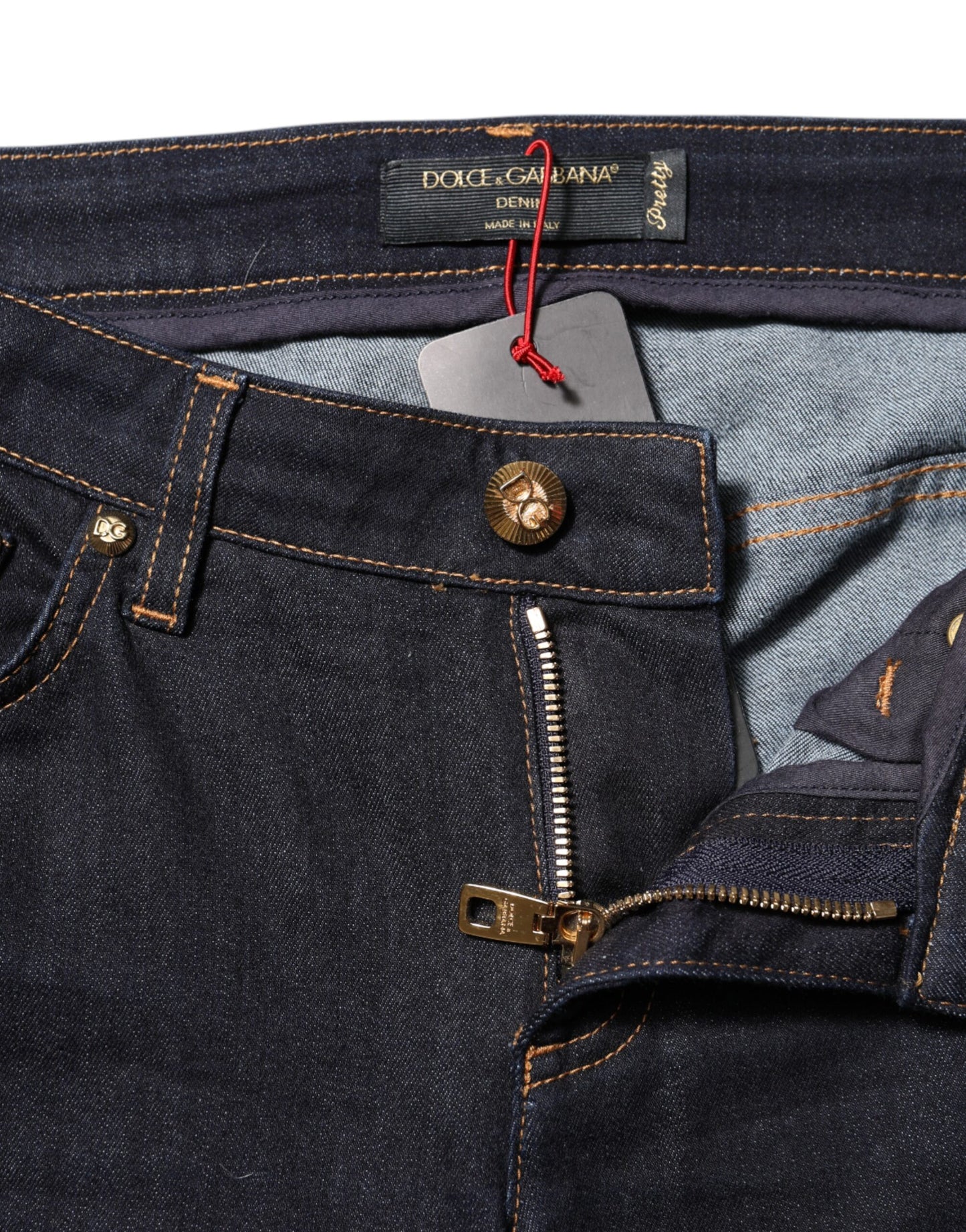 Jean skinny taille basse en coton bleu Dolce &amp; Gabbana PRETTY 