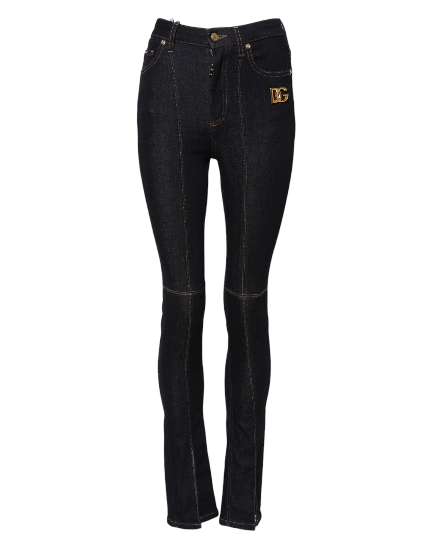 Jean skinny taille haute en coton bleu Dolce &amp; Gabbana 