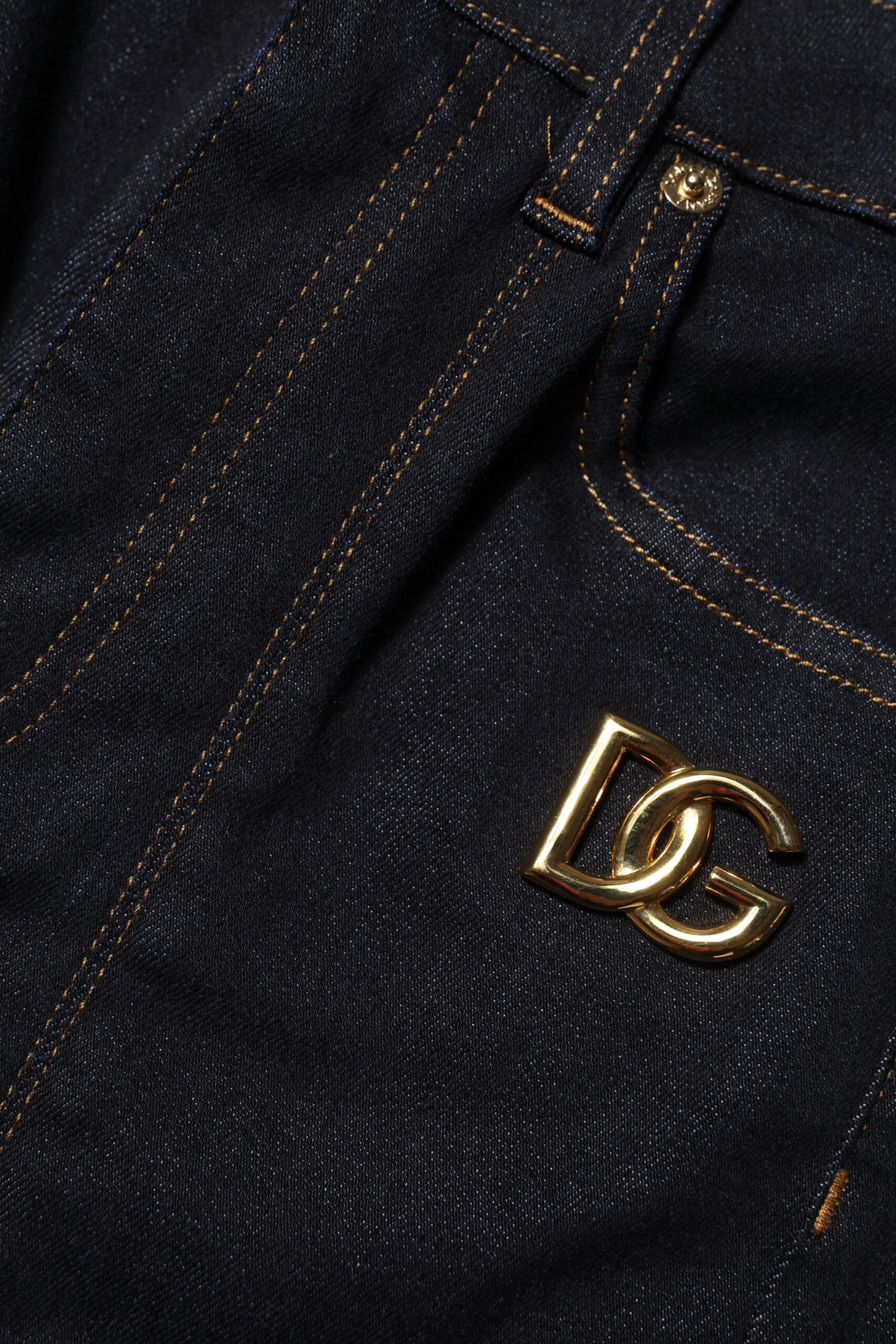 Jean skinny taille haute en coton bleu Dolce &amp; Gabbana 