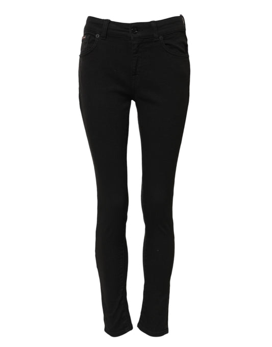Jean skinny taille moyenne en coton noir Dolce &amp; Gabbana 