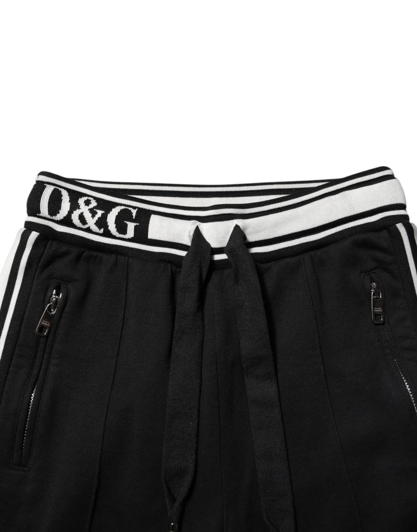 Pantalon de jogging en coton noir avec logo Dolce &amp; Gabbana 