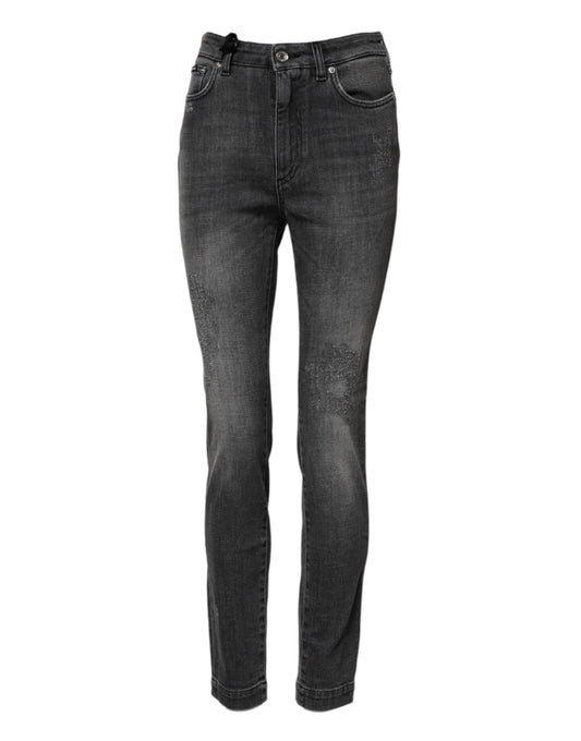 Jean skinny en coton gris foncé AUDREY de Dolce &amp; Gabbana 