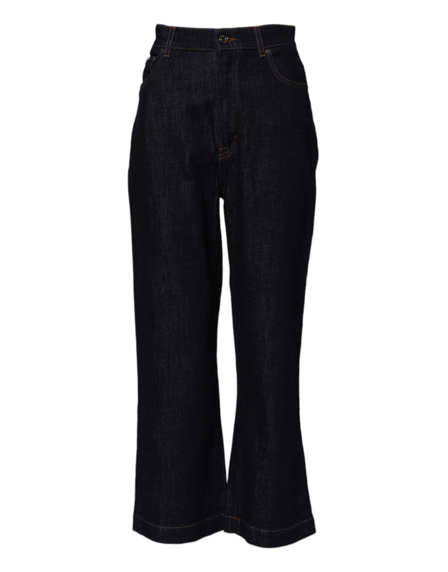 Jean évasé taille haute en coton bleu Dolce &amp; Gabbana 