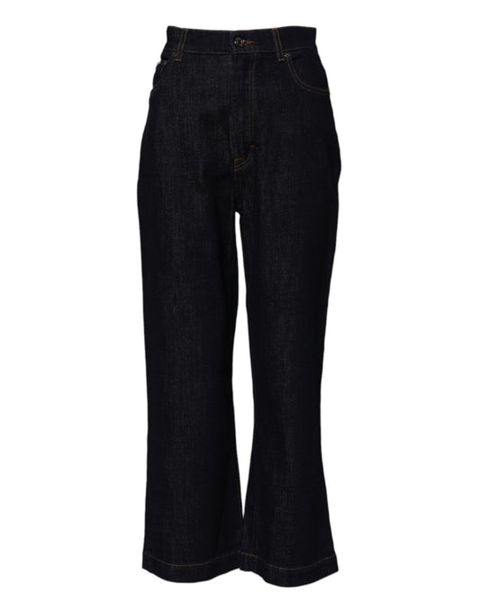 Jean évasé taille haute en coton bleu Dolce &amp; Gabbana 