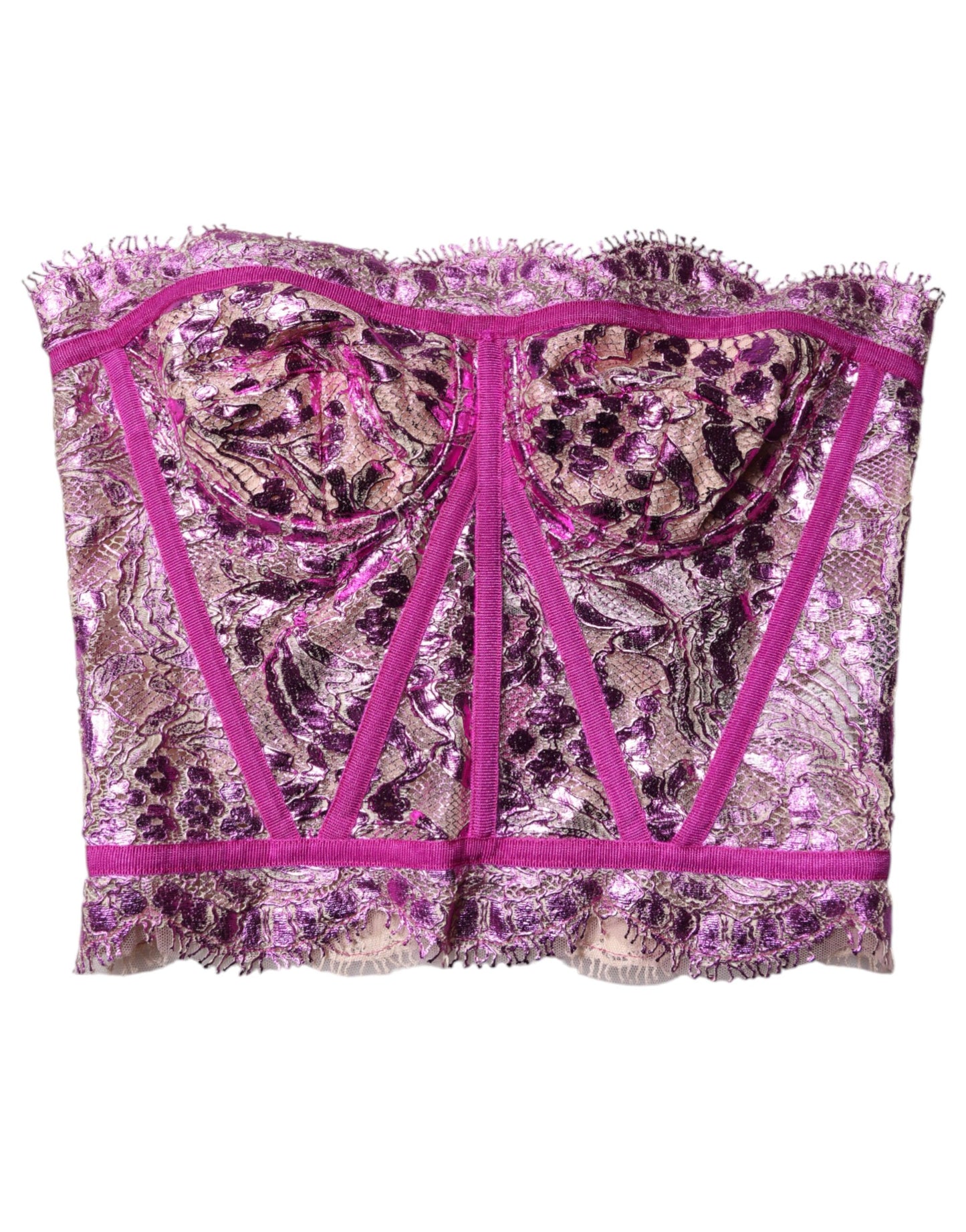 Dolce &amp; Gabbana Haut bustier rose sans manches style corset