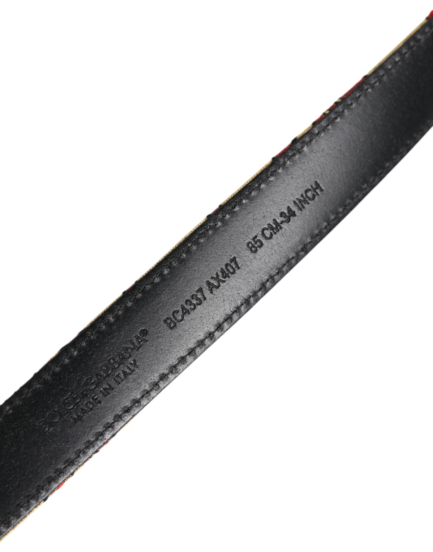 Dolce & Gabbana Gold Floral Jacquard Silver Metal Buckle Belt