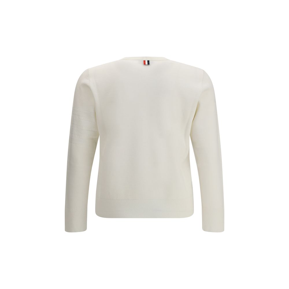 Thom Browne White Fleece Wool Sweatshirt