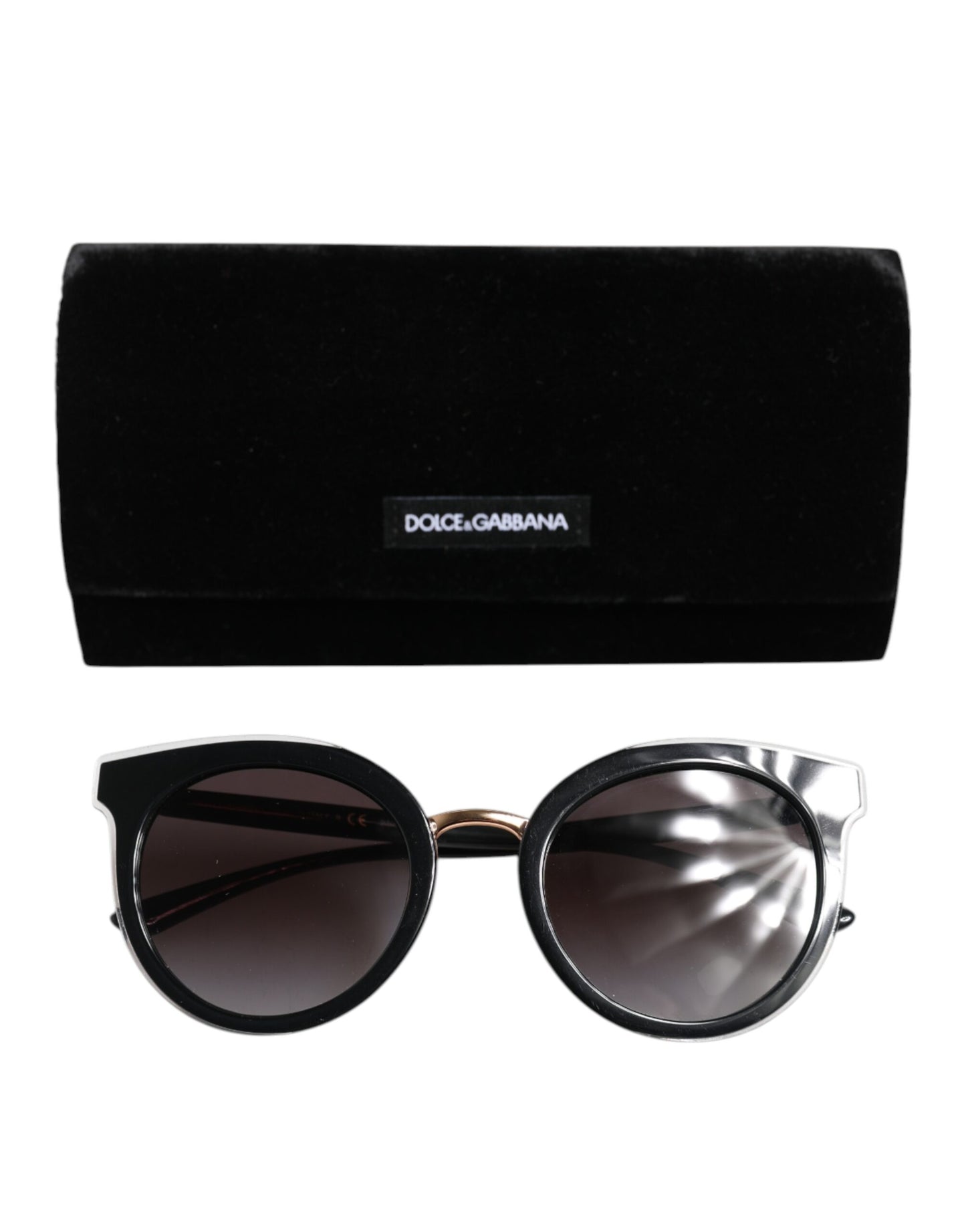 Lunettes de soleil rondes noires transparentes Dolce &amp; Gabbana DG4371-F
