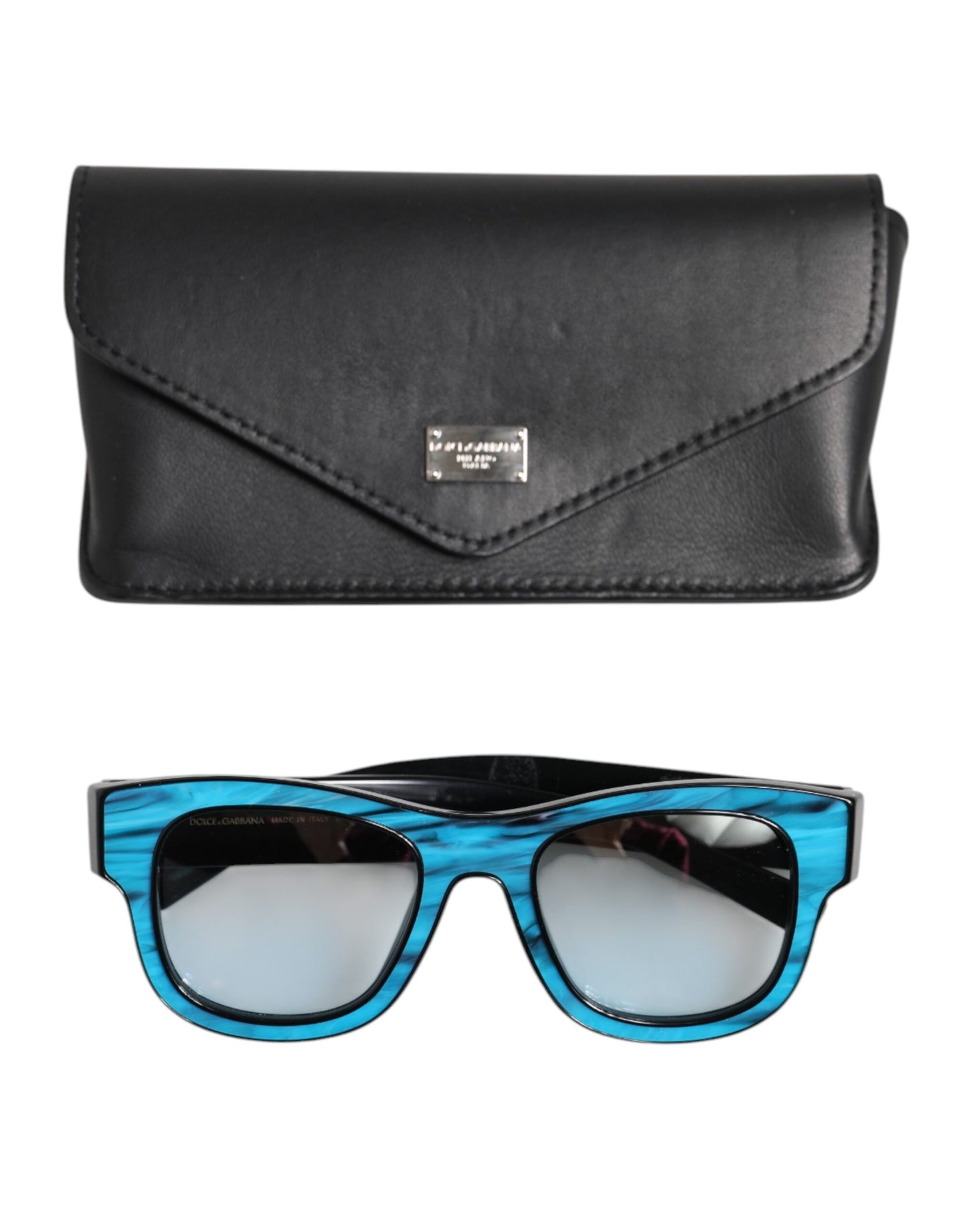 Lunettes de soleil Dolce &amp; Gabbana DG2215K en métal marbré bleu et noir