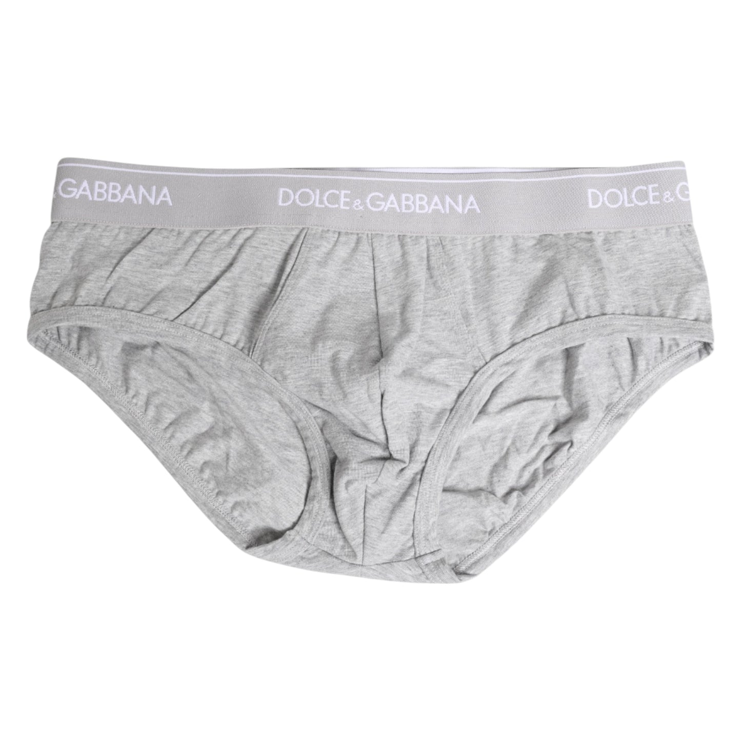 Dolce & Gabbana Gray Cotton Stretch Regular Brief Underwear