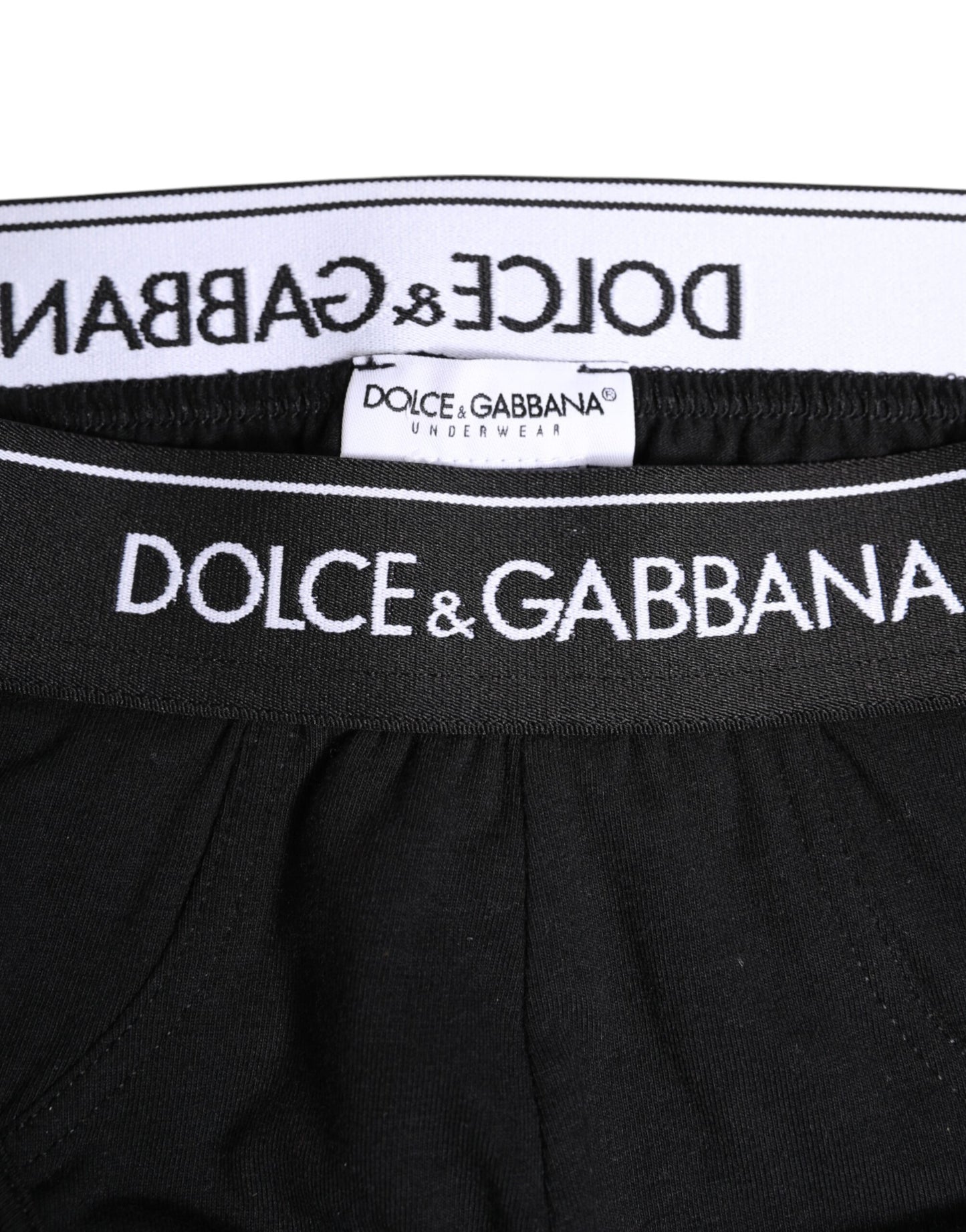 Dolce & Gabbana Black Cotton Stretch Regular Brief Underwear