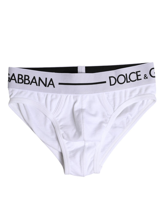 Dolce & Gabbana White Cotton Stretch Regular Brief Underwear