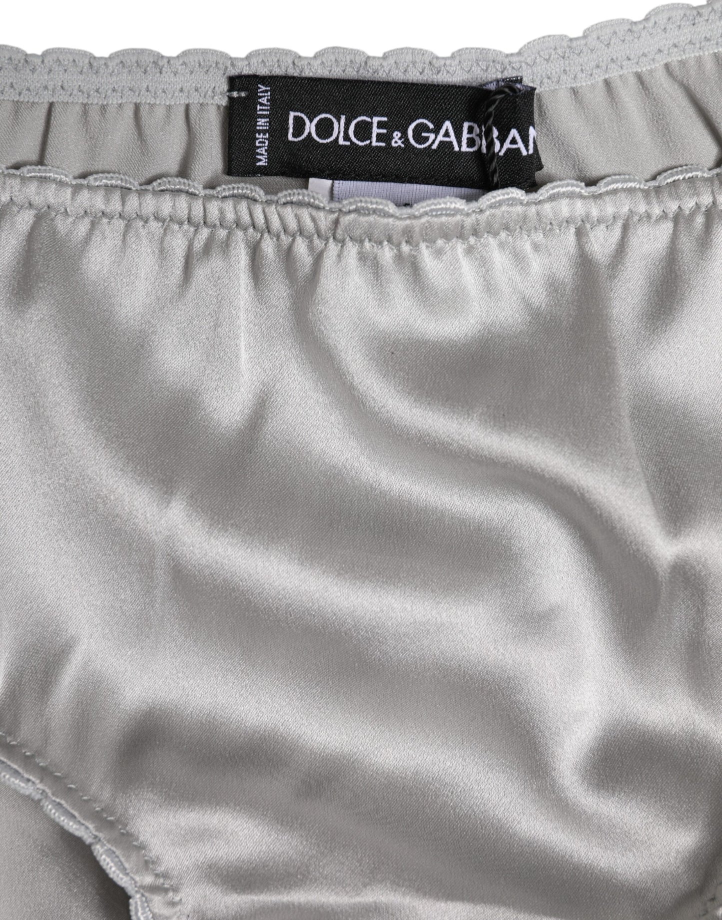 Culotte taille basse en soie extensible grise Dolce &amp; Gabbana