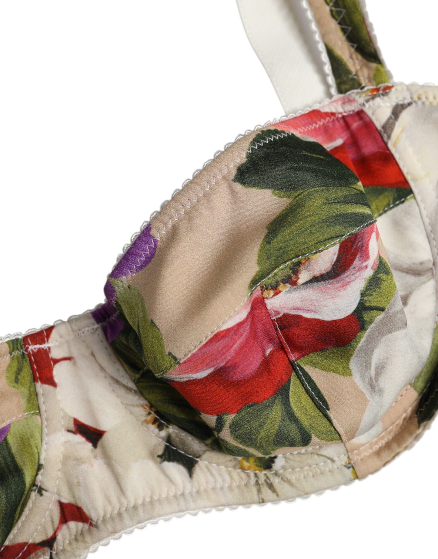 Soutien-gorge balconnet à armatures Dolce &amp; Gabbana beige à fleurs