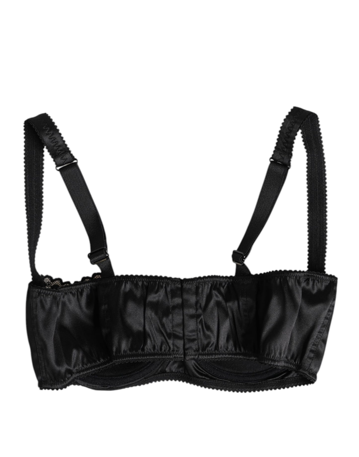 Soutien-gorge balconnet à armatures en soie noire Dolce &amp; Gabbana