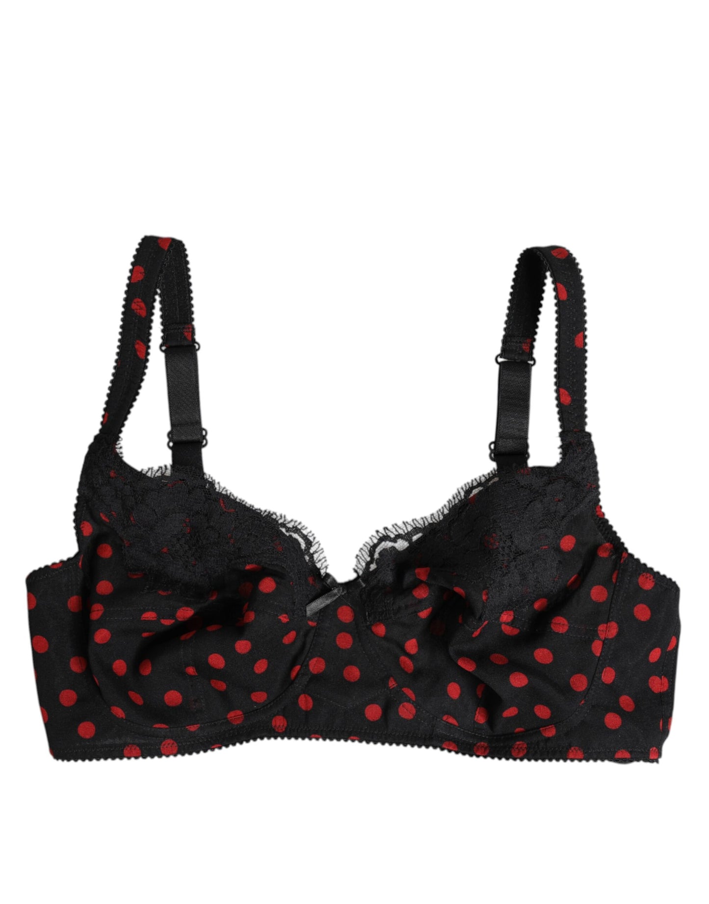 Sous-vêtements balconnets à armatures Dolce &amp; Gabbana à pois noirs et rouges