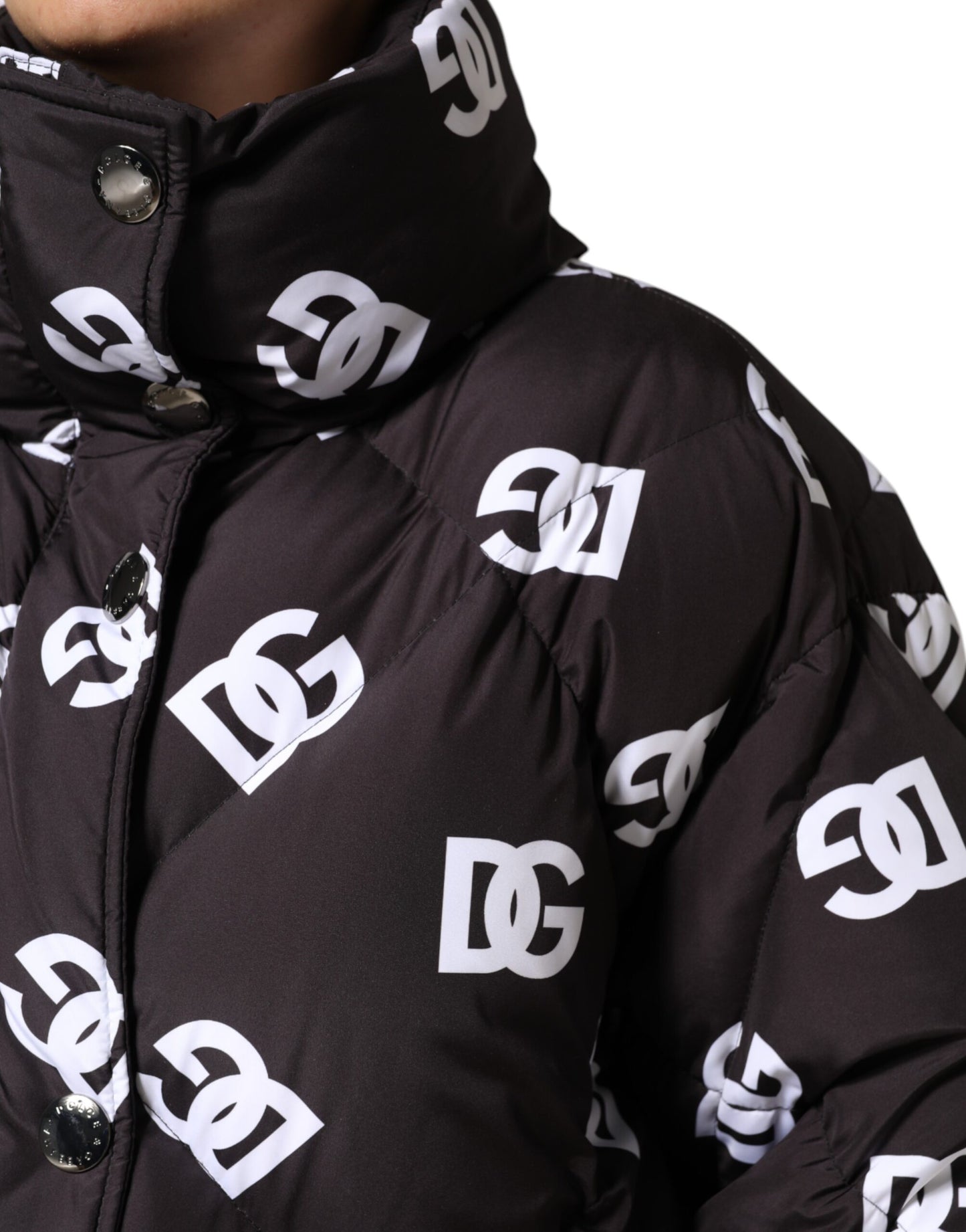 Dolce &amp; Gabbana Doudoune longue matelassée noire DG Mania