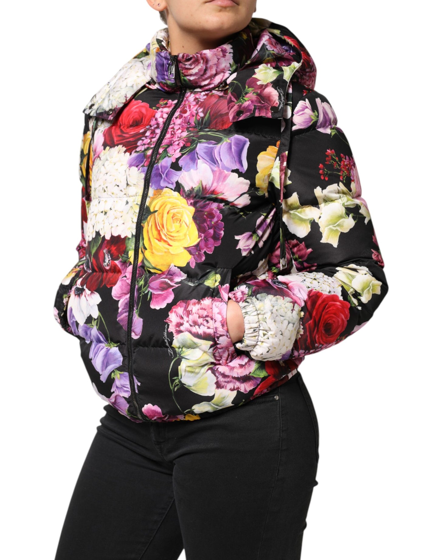 Dolce &amp; Gabbana Doudoune matelassée à capuche à imprimé floral multicolore