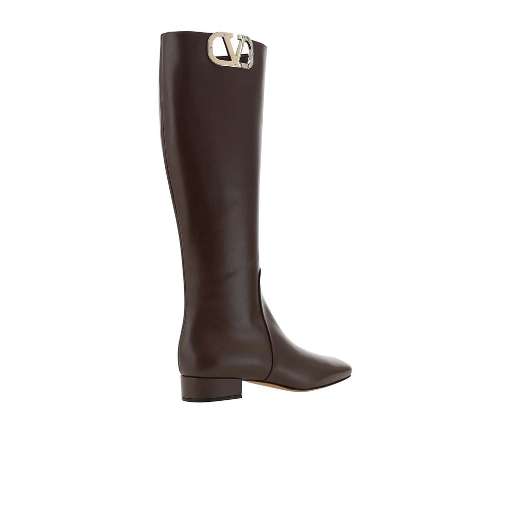 Bottes en cuir avec logo Valentino Garavani