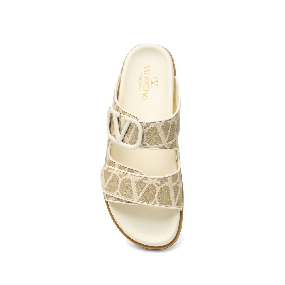 Valentino Garavani Toile Iconographe Flache Sandalen