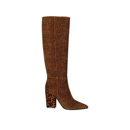 Bottes en cuir à imprimé léopard Sergio Rossi