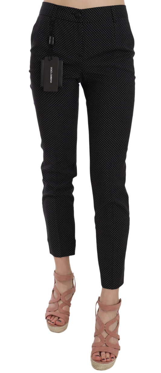 Pantalon capri slim à pois Dolce &amp; Gabbana Pantalon fuselé