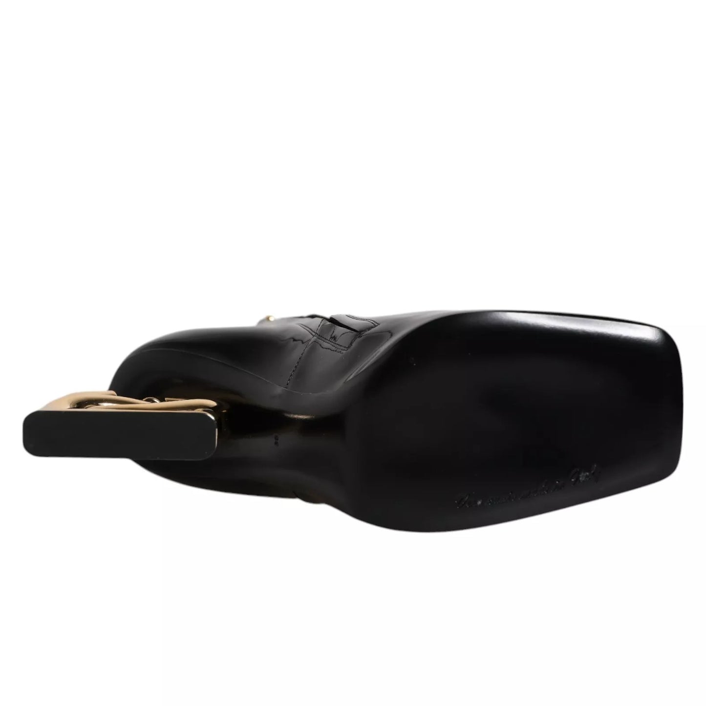 Bottes mi-mollet en cuir noir Jackie de Dolce &amp; Gabbana