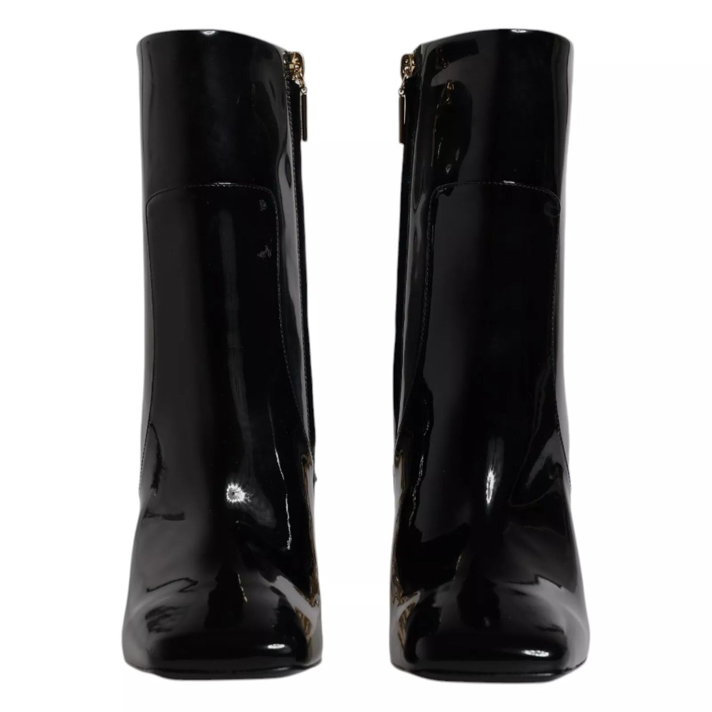 Bottes mi-mollet en cuir noir Jackie de Dolce &amp; Gabbana