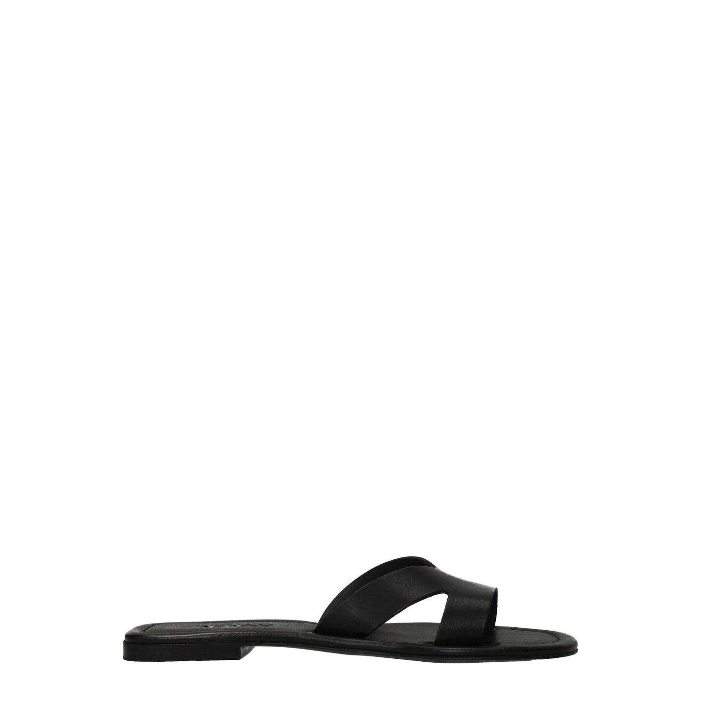 Sandales chaussons en cuir noir Kenzo