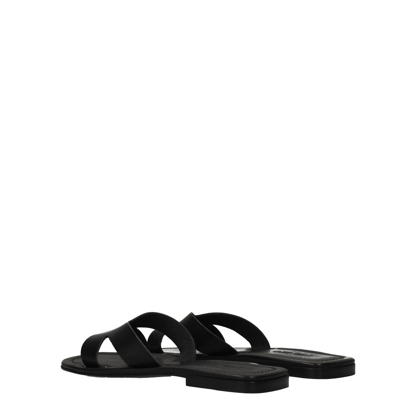 Sandales chaussons en cuir noir Kenzo