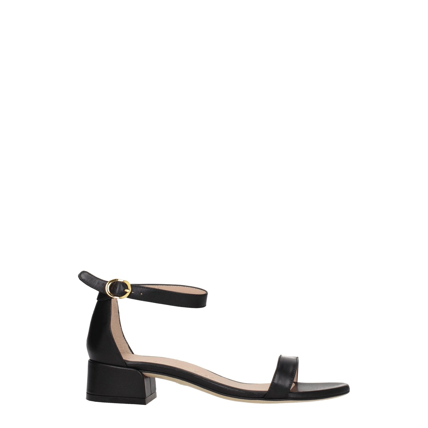 Stuart Weitzman Black Leather Flat Sandals