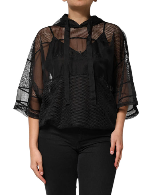 Pull à capuche transparent noir Dolce &amp; Gabbana