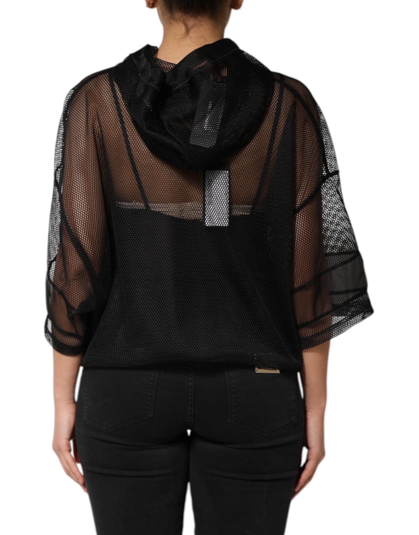 Pull à capuche transparent noir Dolce &amp; Gabbana