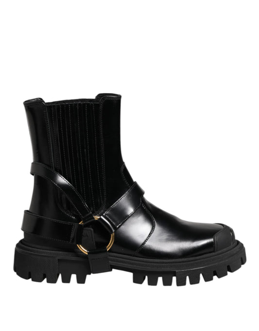 Bottines Chelsea en cuir noir Dolce &amp; Gabbana pour homme