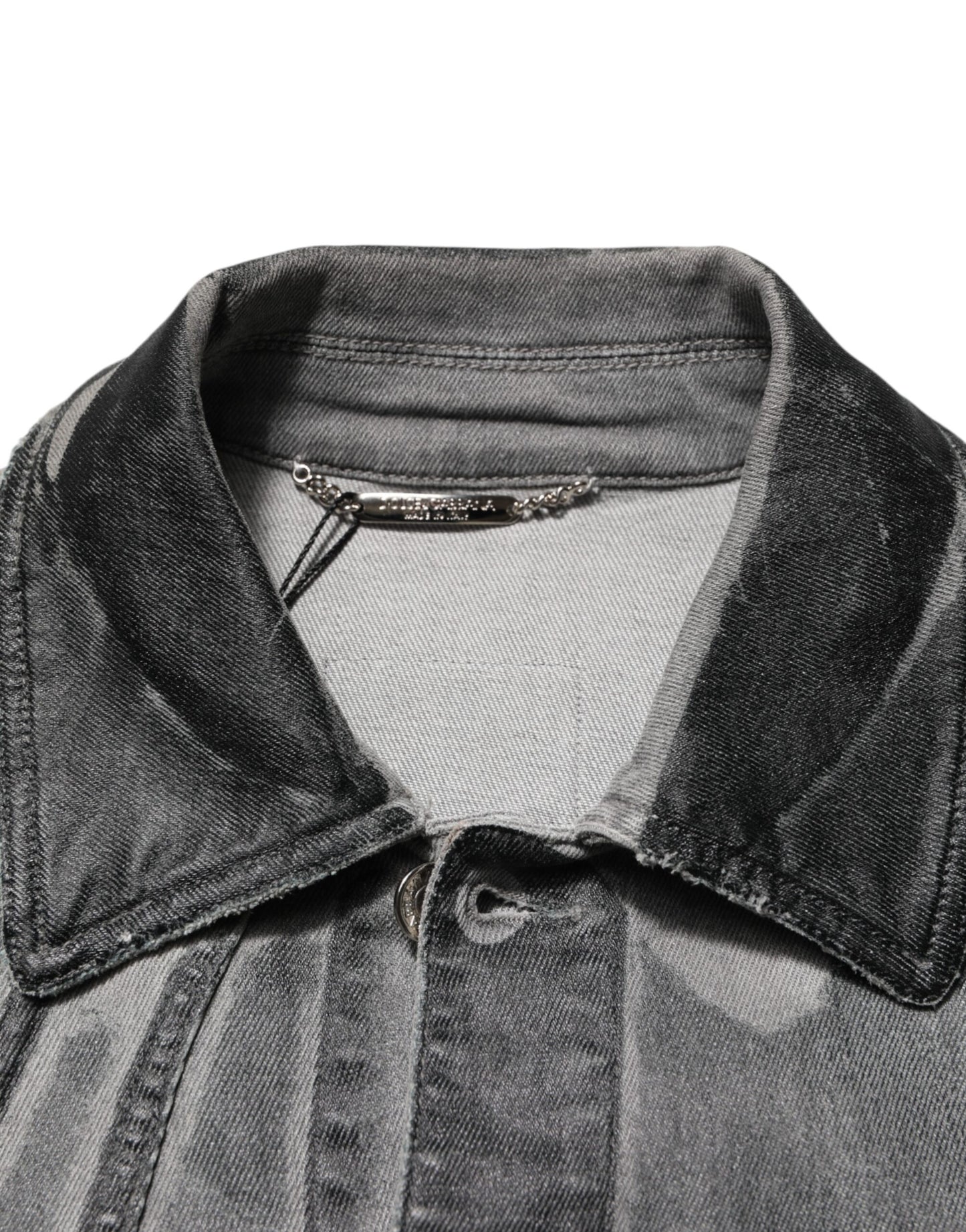 Dolce & Gabbana Gray Washed Cotton Stretch Denim Jacket