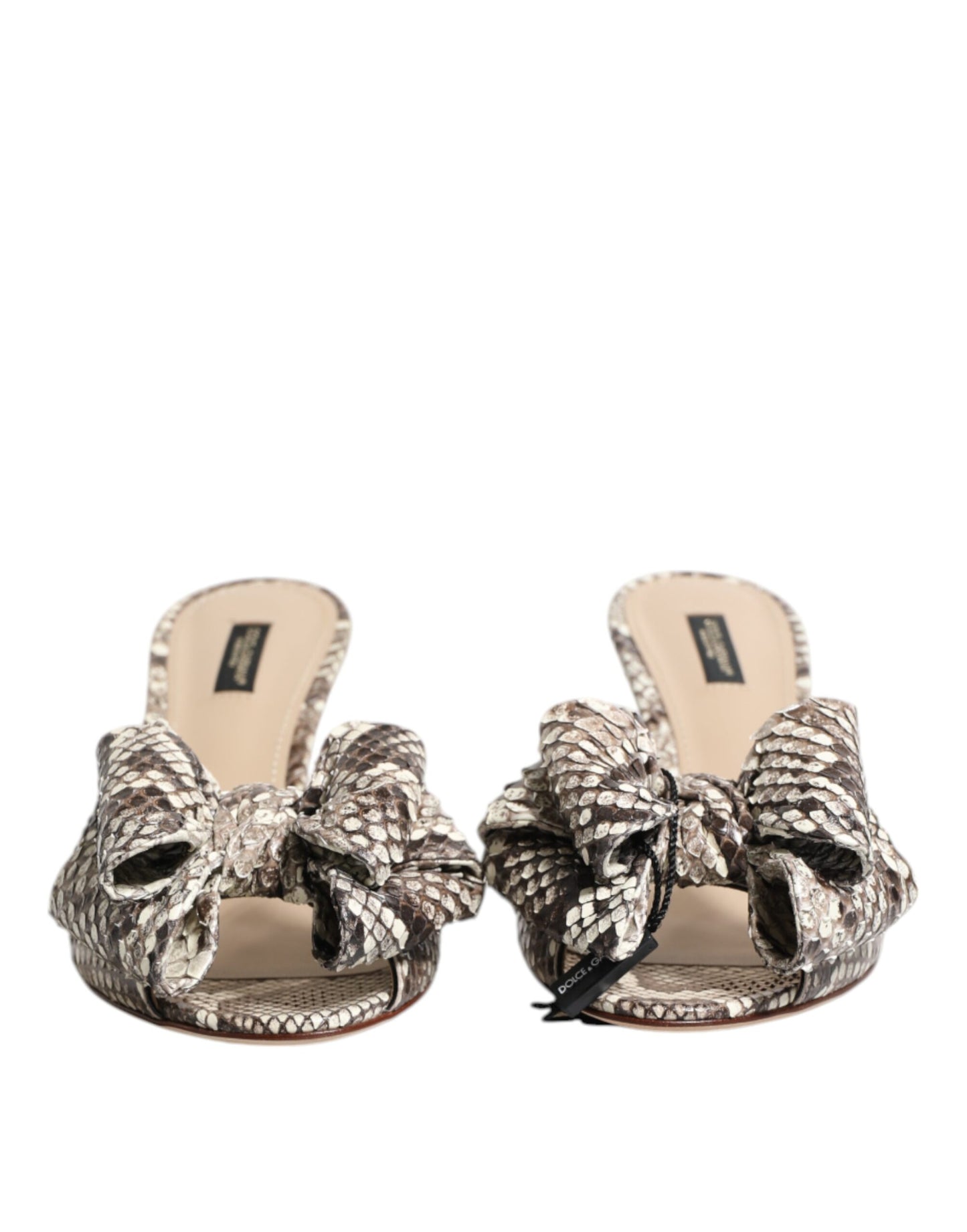 Dolce &amp; Gabbana Mules à bout ouvert en cuir multicolore Keira Bow