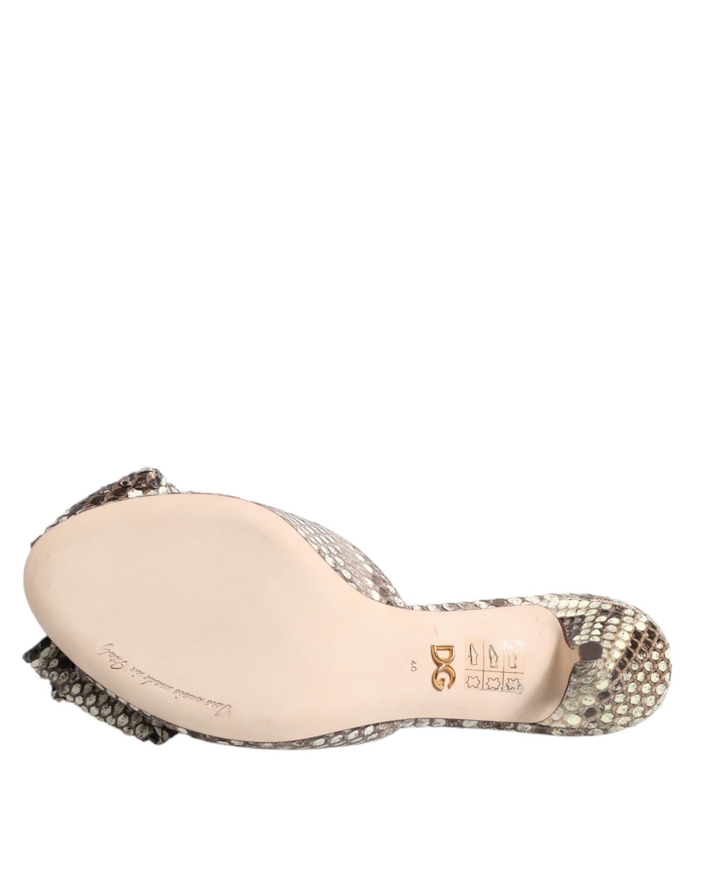 Dolce &amp; Gabbana Mules à bout ouvert en cuir multicolore Keira Bow